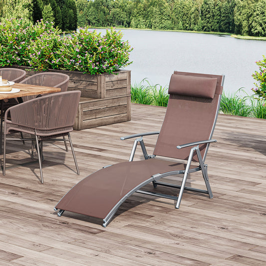 Sezlong Relax Rabatabil Pliabil Schelet in Metal 137x63.5x100.5cm Maro