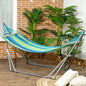 Hamac pentru Exterior cu Arc cu Suport Curbat PLiabil, Material din Bumbac Comfortabil si Cadru de Otel, Negru