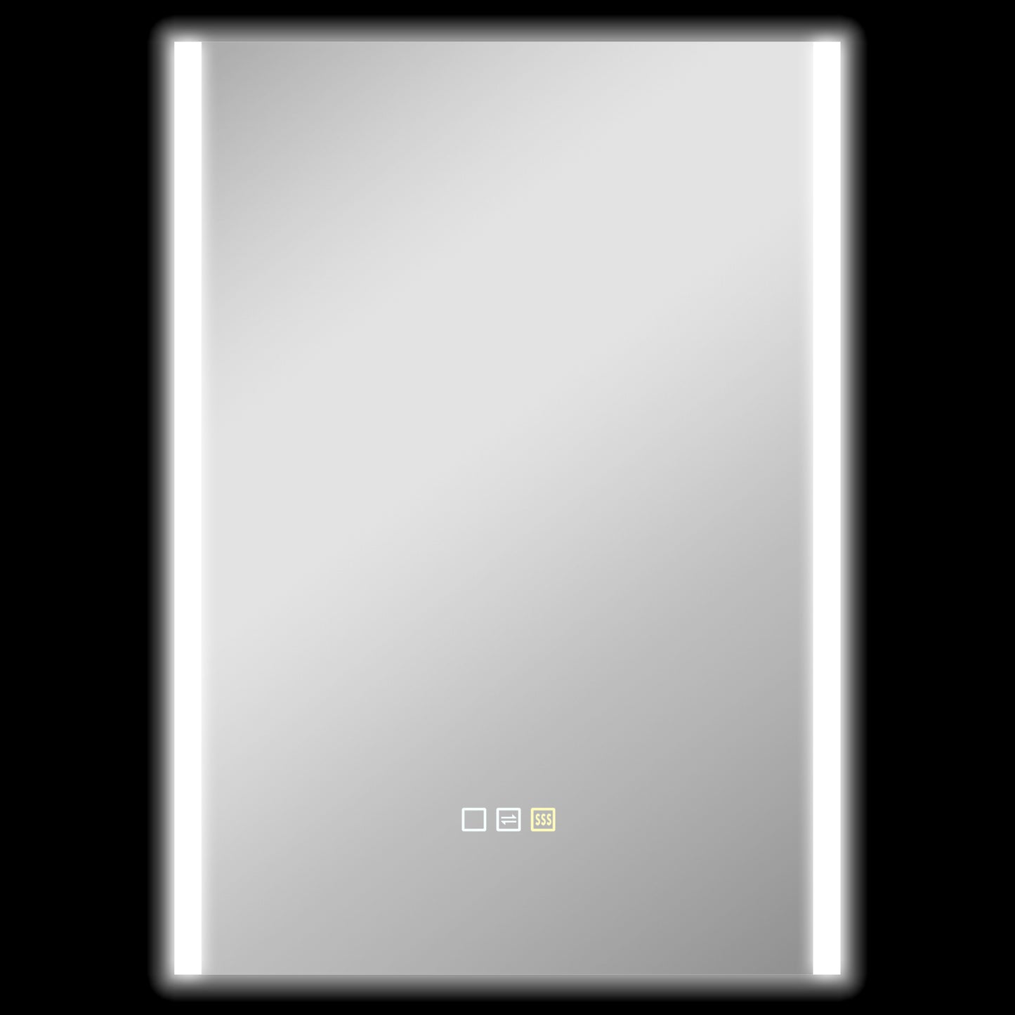 Oglindă de Baie cu Lumină LED în 3 Culori și Funcție Memorie, din Sticlă Temperată, 70x50x3 cm, Argintiu