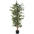 Plantă Ficus Falsă, Plantă Înaltă de 150cm, Plantă Artificială Decorativă pentru Interior și Exterior, Ø17x14.5 cm, Verde