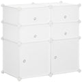 Dulap Haine Dulap Pantofi Modular din Plastic 6 Cuburi Alb, 75x37x73cm