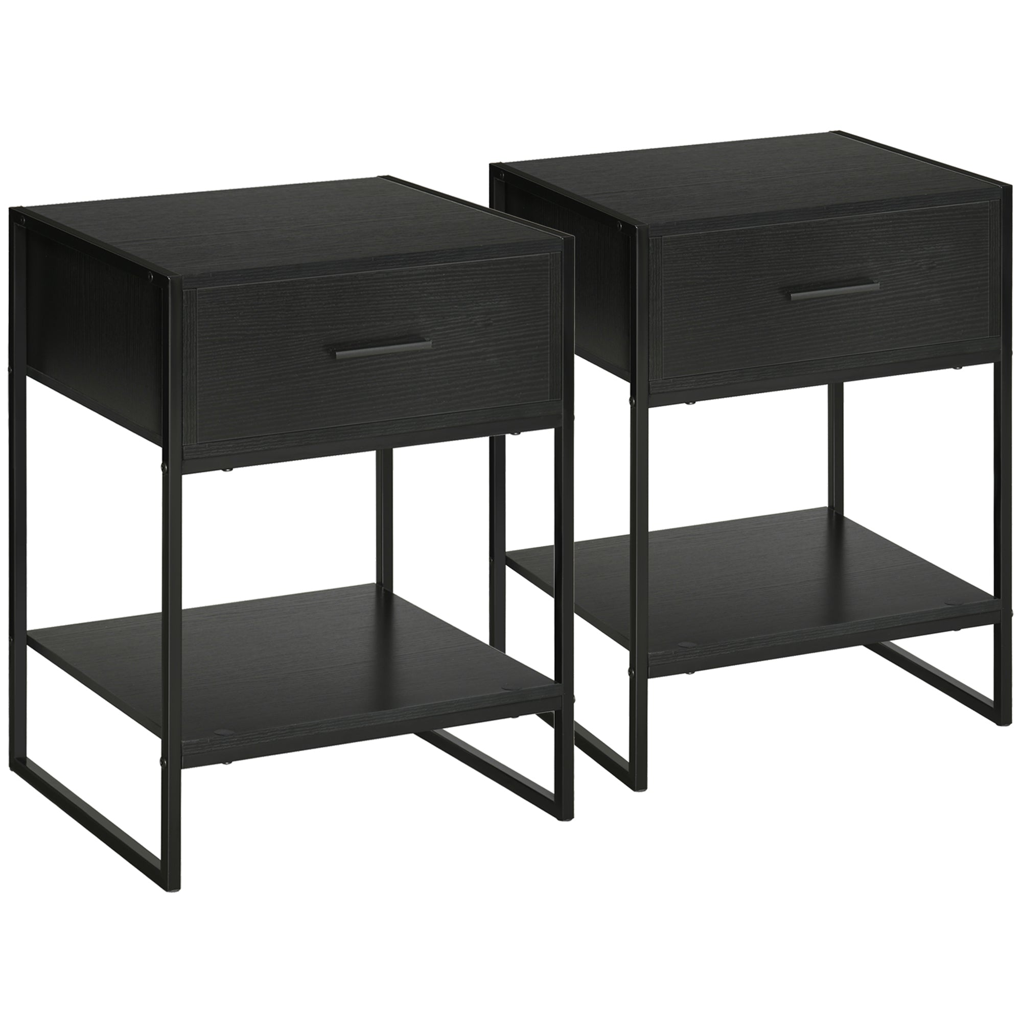 Noptiere Moderne (set 2 buc) cu sertar si raft