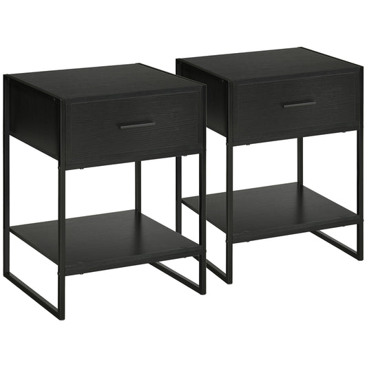 Noptiere Moderne (set 2 buc) cu sertar si raft