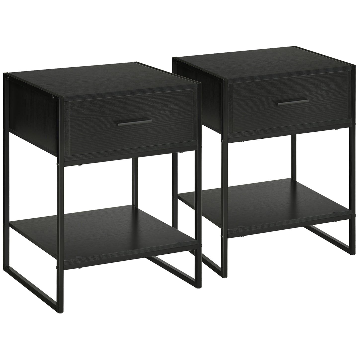 Noptiere Moderne (set 2 buc) cu sertar si raft