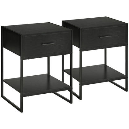 Noptiere Moderne (set 2 buc) cu sertar si raft