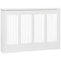 Capac pentru radiator modern din MDF si otel, 120x18x84cm, alb