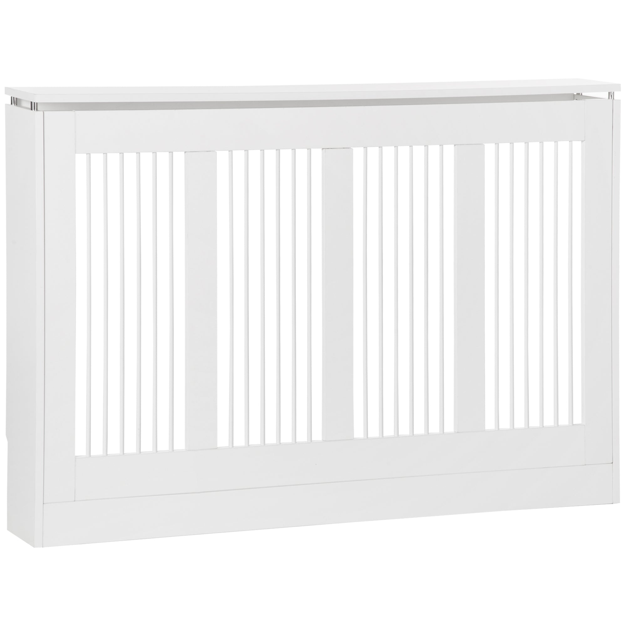 Capac pentru radiator modern din MDF si otel, 120x18x84cm, alb