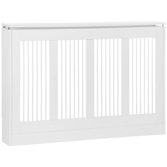 Capac pentru radiator modern din MDF si otel, 120x18x84cm, alb