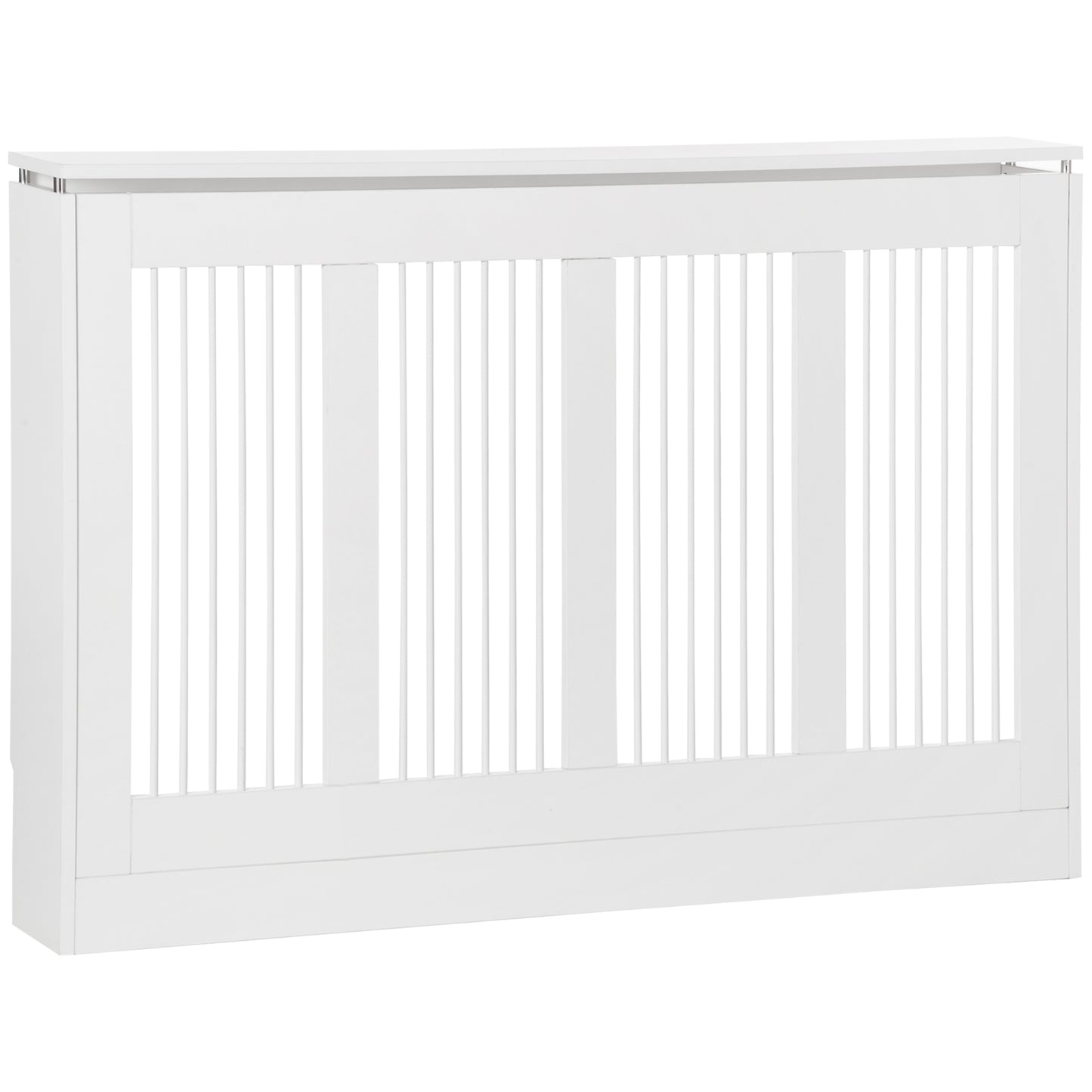 Capac pentru radiator modern din MDF si otel, 120x18x84cm, alb
