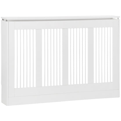 Capac pentru radiator modern din MDF si otel, 120x18x84cm, alb