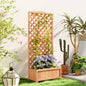 Jardinieră cu Spalier pentru Plante Cățărătoare și Bază Largă, din Lemn de Brad, 76x36x170 cm, Maro