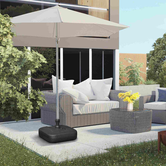 Baza pentru Umbrela de Gradina de Umplut cu Apa si Nisip,HDPE, Negru, 46x45x26cm