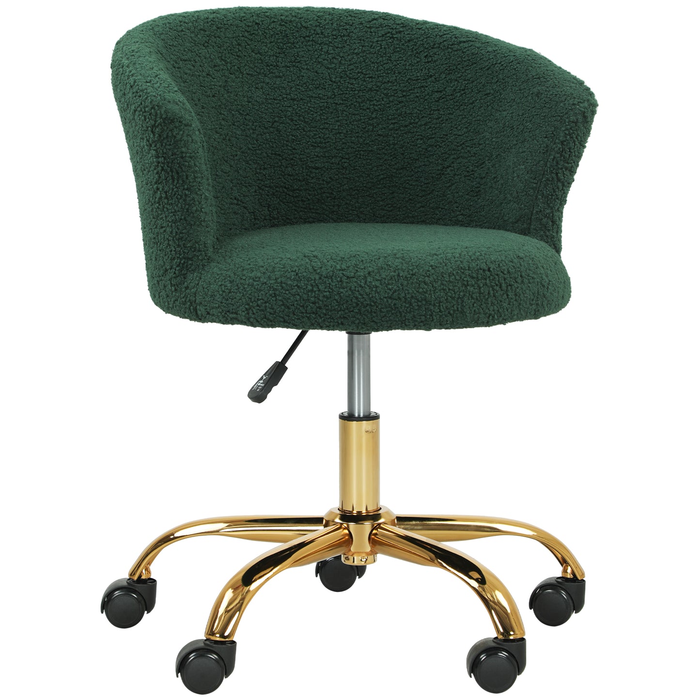 Scaun de birou, scaun de birou ergonomic reglabil în înălțime, scaun pivotant, picior din oțel, verde