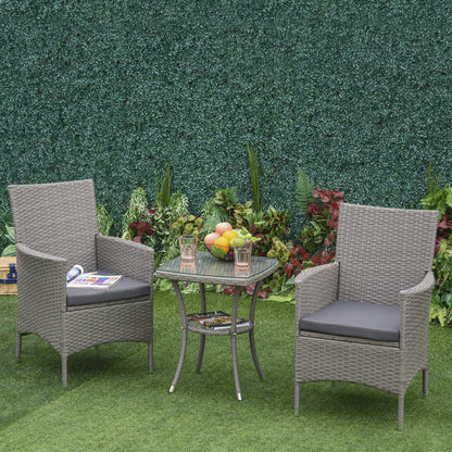 Set Masuta si Scaune de Gradina, Sufragerie de Exterior din Ratan, Gri