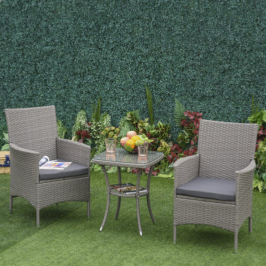 Set Masuta si Scaune de Gradina, Sufragerie de Exterior din Ratan, Gri