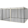 Plasa de Tantari pentru Corturi cu Perdele de Rezerva Universale cu Balamale, 335x207cm - Negru / Bej
