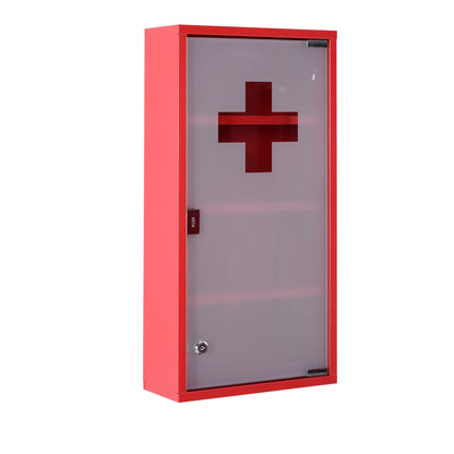 Dulap Trusa Prim Ajutor pentru Medicamente Rosu, 60x30x12cm