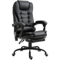 Scaun de Birou cu Masaj, Ergonomic, 7 Puncte de Vibrație, Suport pentru Picioare Retractabil, Funcție Reclinabilă și Înălțime Reglabilă, Negru