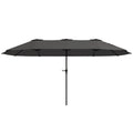 Umbrelă Dublă cu Orificii de Ventilație și Manivelă, din Metal și Poliester, 4x2,2x2,34 m, Neagră și Gri Închis
