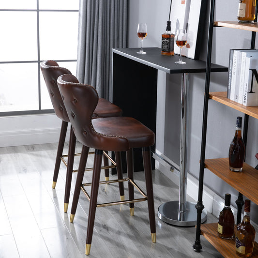 Set 2 scaune bar, stil industrial,  52x53x101cm, maro