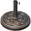 Suport pentru umbrela de exterior, 12kg, rotund, Bronz | Aosom Ro