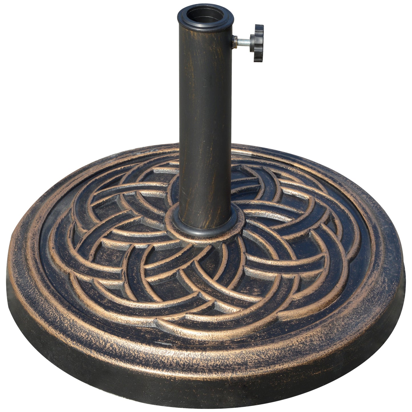 Suport pentru umbrela de exterior, 12kg, rotund, Bronz | Aosom Ro