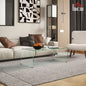 Masă Modernă din Sticlă Securizată pentru Living cu Design dintr-o Singură Piesă, 100x50x35 cm, Transparentă