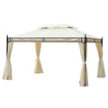 Foisor cu Dublu Acoperis si 4 Prelate Laterale, Crem, 3x4m
