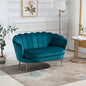 Canapea Vintage 2 Locuri – Catifea Verde, Stil Industrial Chic