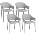 Set 4 Scaune Gradina PP Exterior – Spatar inalt & Cotiera, Stivuibile