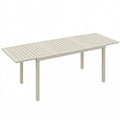 Masă de Grădină Extensibilă pentru 6-8 Persoane, din Aluminiu cu Blat cu Lamele, Alb