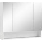 , Dulap cu Oglindă, 3 Uși Soft Close și Rafturi Reglabile, MDF, sticlă, 90 cm x 15 cm x 75 cm, Alb
