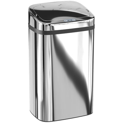 Coș de Gunoi de 30L cu Senzor pentru Deschidere și Închidere Automată, 33x25x57.5 cm, Argintiu