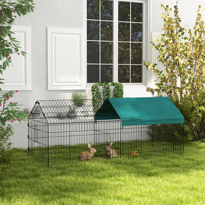 Cușcă pentru Iepuri de Exterior și Interior cu Acoperiș, 185x75x75 cm, Verde