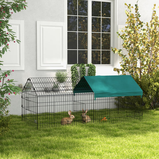 Cușcă pentru Iepuri de Exterior și Interior cu Acoperiș, 185x75x75 cm, Verde