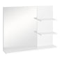 Mobilier Dulap Baie cu Oglinda si 3 Rafturi in MDF Alb 60 x 10 x 48cm MBE-272