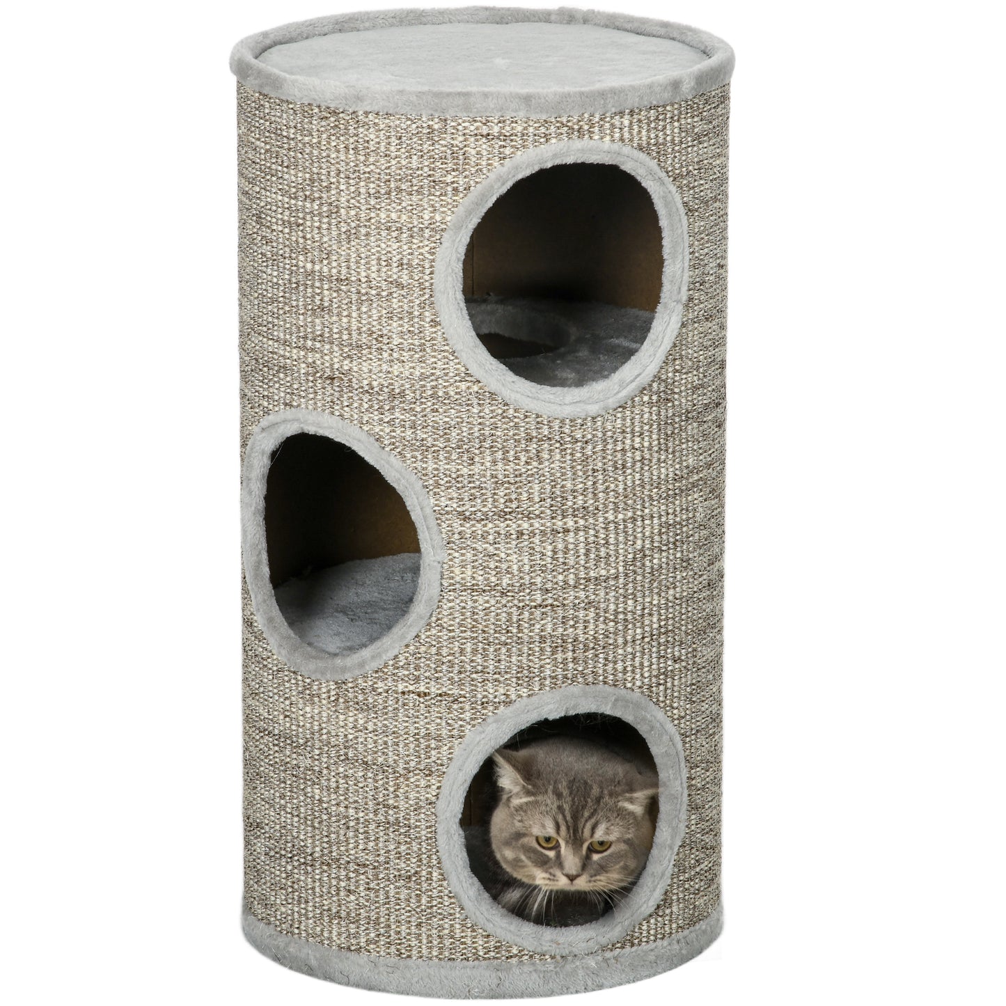 Ansamblu pentru pisici, Turn din Sisal pentru animale de companie cu planforme cu invelis moale