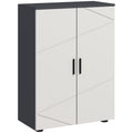 Dulap Baie Gri 60×30×82 cm – Cu 3 Rafturi si Usi cu Amortizare
