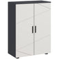 Dulap Baie Gri 60×30×82 cm – Cu 3 Rafturi si Usi cu Amortizare