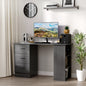 Birou Modern din Lemn cu 3 Sertare și 3 Rafturi pentru Cameră și Birou, 120x49x72cm, Negru