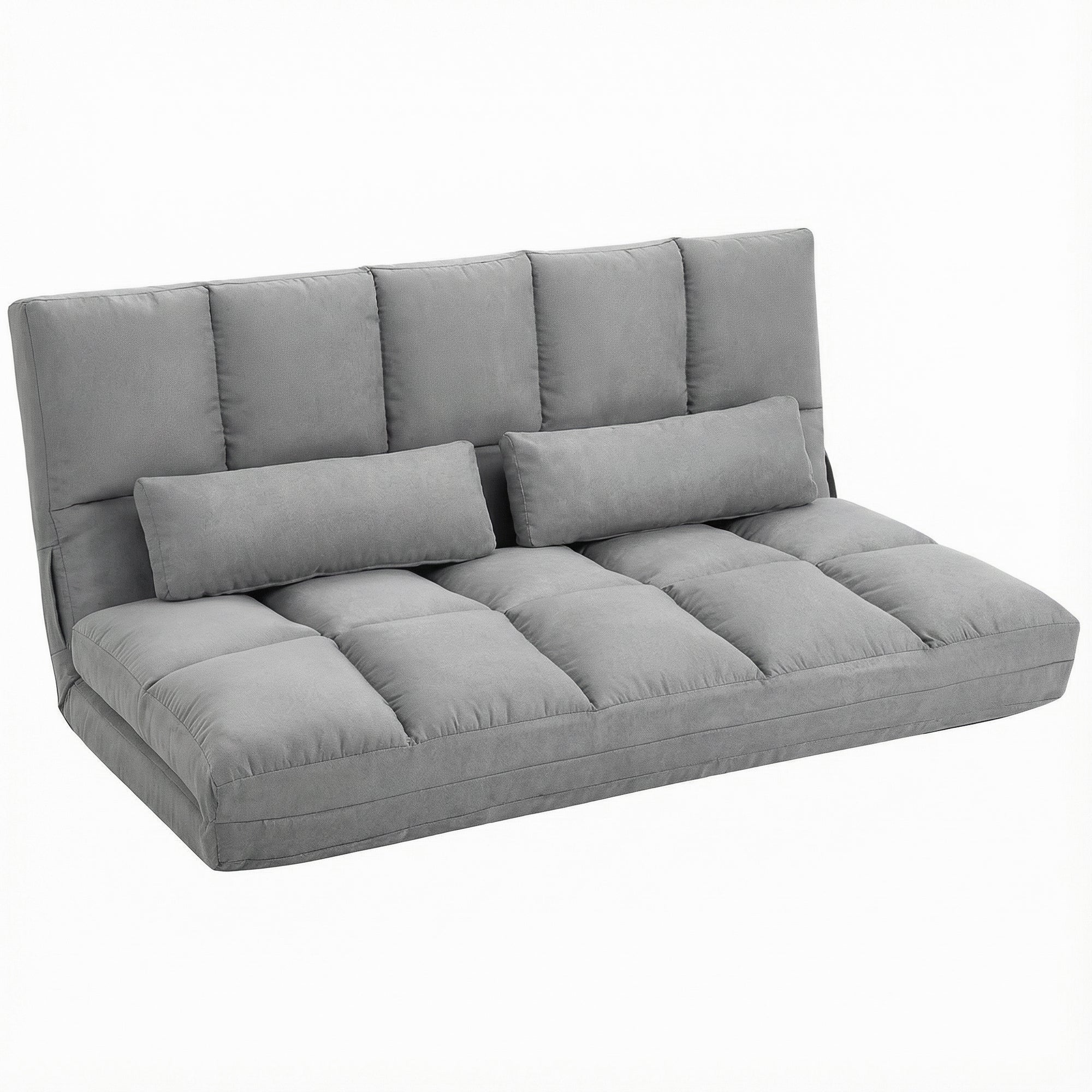 Canapea de Podea, Pliabila 130 cm, Perfect pentru Familie, Gri
