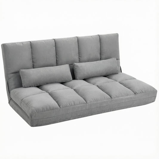 Canapea de Podea, Pliabila 130 cm, Perfect pentru Familie, Gri