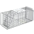 Capcana pentru animale , 66 x 24 x 30,5 cm Cusca umana pentru rozatoare pentru iepuri, veverite, nurci, vole, argintie