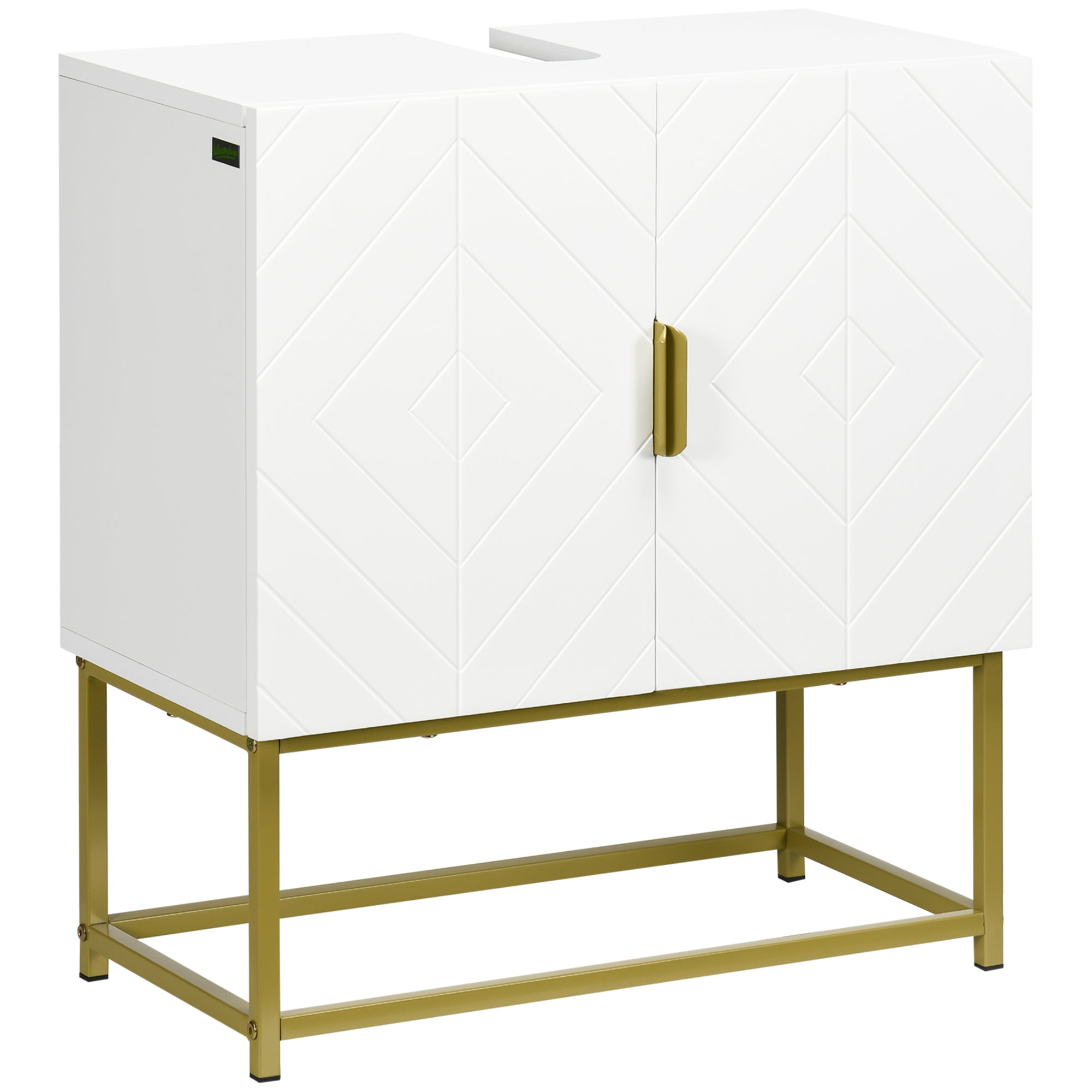 Masca Chiuveta cu Dulap – 2 Usi, Lemn & Otel 60×30×65 cm