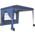 Foișor 3x3 m Pliabil Pop Up cu Înălțime Reglabilă, Foișor de Grădină cu Pereți Laterali, Saci de Nisip, Geantă de Transport, UV50+, pentru Exterior, Camping, Petreceri, Albastru Închis