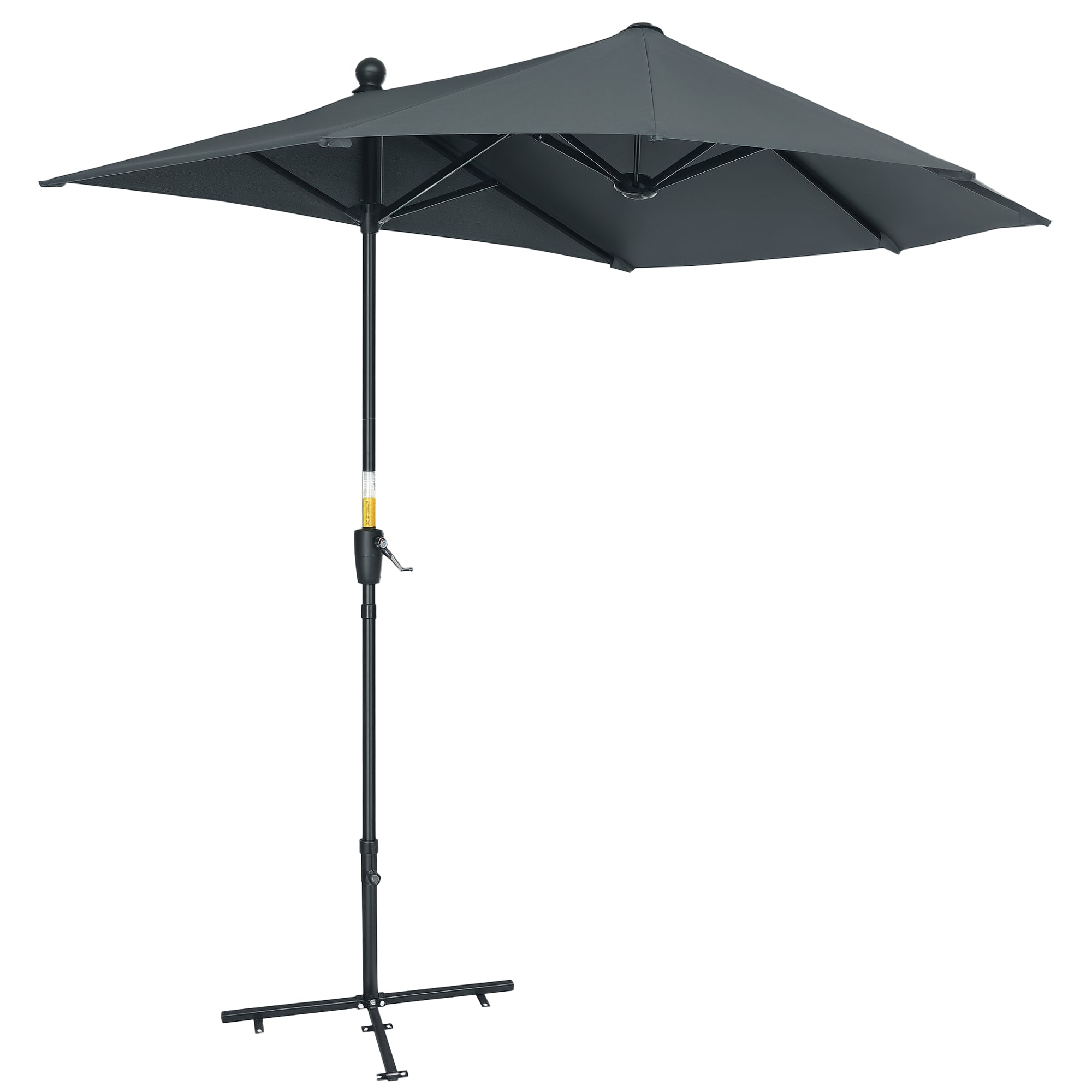 Umbrelă Semicirculară cu Manivelă și Acoperiș Anti-UV, 200x190x240 cm, Gri