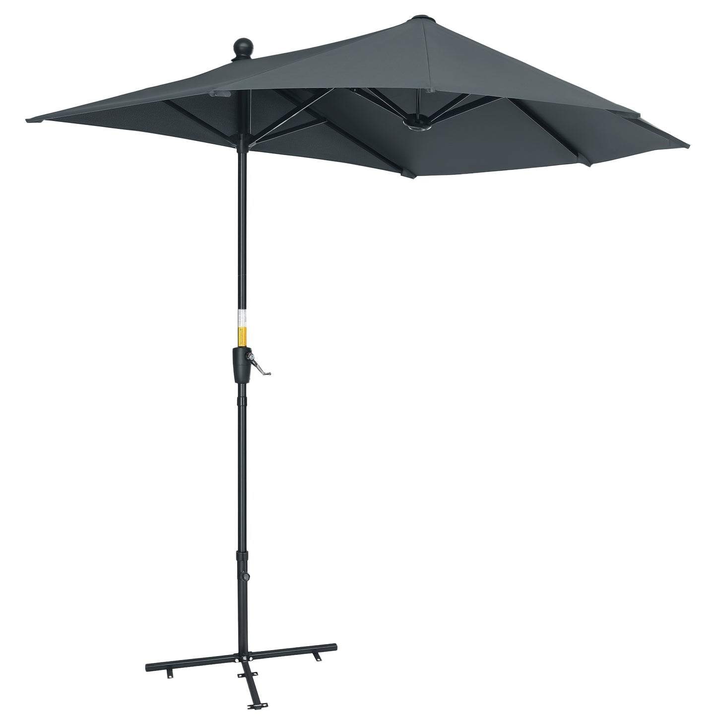 Umbrelă Semicirculară cu Manivelă și Acoperiș Anti-UV, 200x190x240 cm, Gri