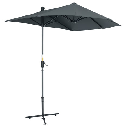 Umbrelă Semicirculară cu Manivelă și Acoperiș Anti-UV, 200x190x240 cm, Gri