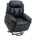 Fotoliu Recliner Electric cu Funcție de Ridicare, Tapițerie Groasă și Telecomandă, 96x93x105 cm, Negru