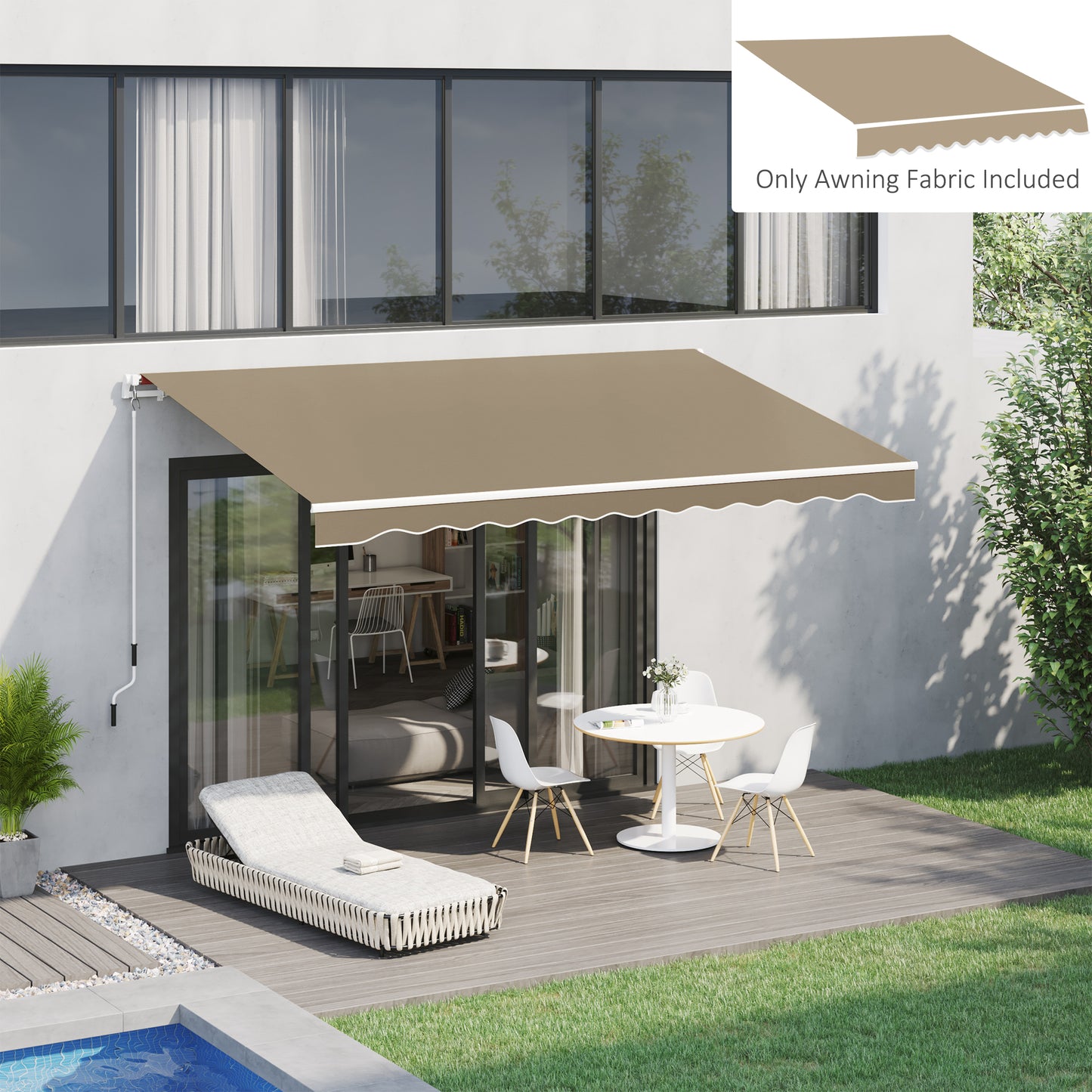 Prelata de Schimb pentru Copertina Parasola Retractabila, Acoperire din Poliester Anti-UV